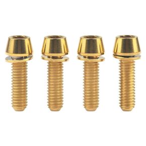 Titanium M6x16 18 20mm Hex Tapered Head for Bicycle Crank Brake Fixed Upgrade Screw Pack of 4 (Multicolored, M6x18mm)
