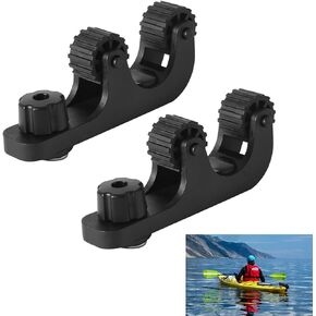 2pcs Kayak Paddle Holders, Universal Kayak Oar Rod Holder Clip Convenient Bracket to Secure Paddling Kayak Track Mount Accessories for Fishing Kayaking Canoe Boat