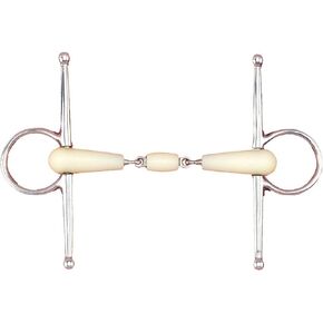 Double Jointed Roller Mouth Full Cheek Bit - Apple Scented Durable Stainless Steel Rings Soft Polymer Roller Mouthpiece Horse Riding Bit