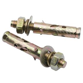 1/2" x 3-3/4 inch Carbon Steel Antiskid Sleeve Anchor, zinc Plated Non-Slip Expansion Anchors for Concrete Base Wall Furniture (10 pcs)