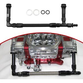 Shkalacar Dual Feed Fuel Line Replacement for 4150 Holley Carburetor 7/8''-20 Thread, Carburetor Fuel Line Kit An6 Automotive Replacement Fuel Lines Carburetor