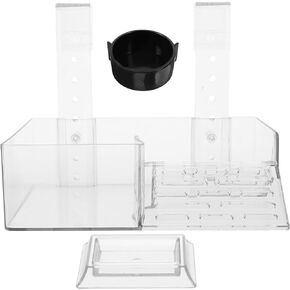 NOLITOY Hanging Turtle Basking Platform, Acrylic Transparent Reptile Resting Terrace with Ramp Adjustable Floating Turtle Dock for Aquatic Turtles