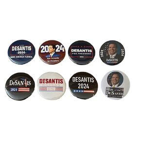 Ron DeSantis 2024 buttons - DeSantis for President pins - Set of 8 (2.25 inches)