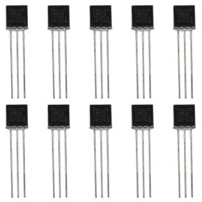 DS18B20 10pcs Black Durable 18B20 TO-92 3 Pins Wire Integrated Circuit Temperature IC Sensor Industrial