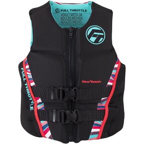 Full Throttle Women's Rapid Dry Flex Back Life Jacket, X-Small, Pink