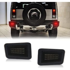 10 PCS Smoked Lens LED Cab Roof Light Kit Replacement for H2 2003-2009, H2 SUT 2005-2009 Top Clearance Marker Lights Amber & Red LED Front Rear OE Halogen Lamps Replacement