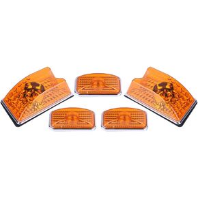 cciyu Cab Marker Light Amber Top Roof Running Replacement Cab Marker Assembly fit for 2003-2009 For Hummer H2 SUT SUV