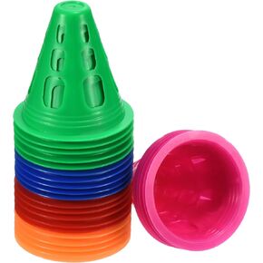 PATIKIL Agility Cones, 25 Pack Sports Cones Training Marker with Square Holes for Football Roller Skating Outdoor Activity, 5 Colors