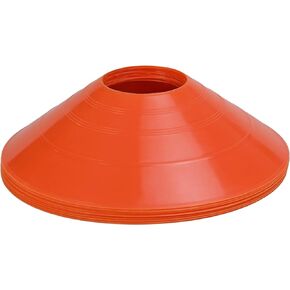 مجموعة مخاريط أقراص رياضية من مخاريط ملعب برتقالية (برتقالية، 10 عبوات) مخاريط كرة قدم متينة وخفة الحركة، معدات رياضية لتدريب اللياقة البدنية، 19.5 × 5 سم in Kuwait