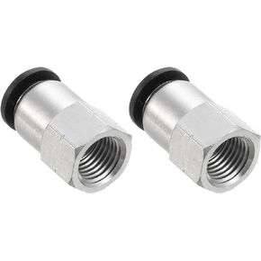 PATIKIL Push to Connect Fittings, 2 Pcs 1/2 Inch OD Tube to 3/8 Inch NPT Female Thread Air Line Quick Connect Fittings
