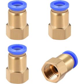 uxcell Push to Connect Tube Fitting Adapter 8mm Tube OD x G1/4 Female Straight Pneumatic Connecter Connect Pipe Fitting 4pcs