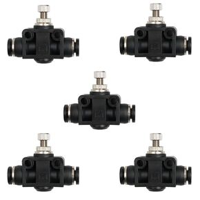 2PCS 3/8" OD Pneumatic Air Flow Control Valve, Union Straight in-Line Speed Controller Fitting 3/8 Inch Tube OD x 3/8 Inch Tube OD