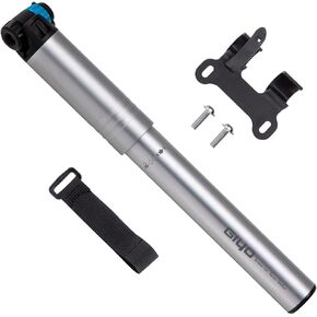 GIYO Small Bike Pump with Gauge Fits Presta & Schrader (Max 120 psi) Portable Bike Air Pump | for Road & MTB | Concealed Hose - Made in Taiwan (GP-871D)