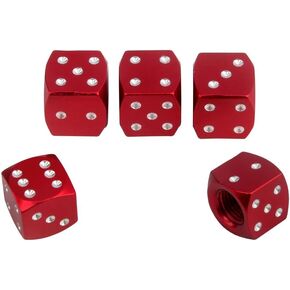 Senzeal 5X Aluminum Dice Valve Stem Caps Car Motorcycle Tire Caps Bicycle Dust Caps Black