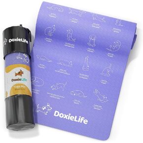 Large Instructional Yoga Mat with Poses - Purple Non Slip Yoga Mat with Carry Bag - 72 x 24 x 6mm TPE Yoga Mat