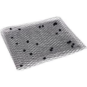 OLYCRAFT 1.1 Yard/1M Black Veil Neting Fabrics with Small Ball 17.7 Inch Wide Bridal Wedding Veil Net Birdcage Veil Netting Fascinator Millinery Netting Fabric for Bride's Headdress Veil Making