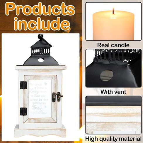 Memorial Lantern with Candle Wedding Wooden Decorations for Reception Wedding Signs Memorial Bereavement Gifts for Loss of Loved One Mother Father in Saudi Arabia