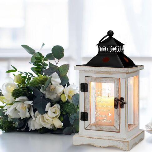 Memorial Lantern with Candle Wedding Wooden Decorations for Reception Wedding Signs Memorial Bereavement Gifts for Loss of Loved One Mother Father in Saudi Arabia