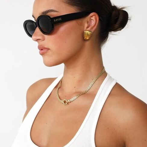 RANKKEF Gold Statement Eearrings Large Chunky Gold Stud Earrings Vintage Earrings for Women Trendy Wing Square Shell Geometric Earrings Jewelry Gift for Women in Saudi Arabia