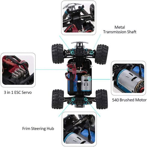 WLtoys A979B RC Car, 1/18 Scale Remote Contro Car, 4WD 70KM/h High Speed RC Truck, 2.4GHz All Terrain Off Road RC Crawler RTR for Kids and Adults in Saudi Arabia