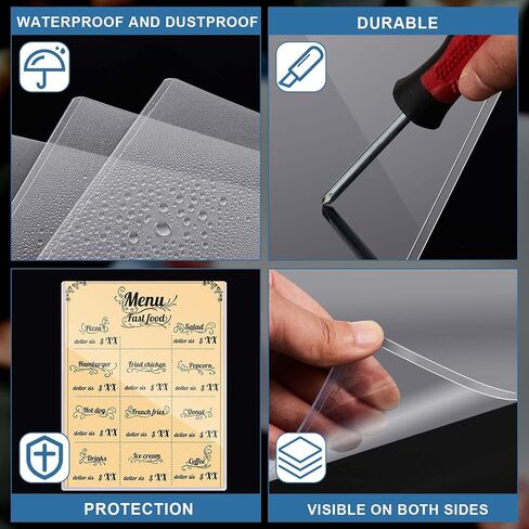 Henoyso 20 Pcs Rigid Print Protectors 3 Sizes 5" x 7" 8.5" x 11" 11" x 17" Clear Poster Protector Sleeve Paper Covers Plastic Heavy Duty Hard Plastic Document Holder for Page Sheet Photo Certificate in Saudi Arabia