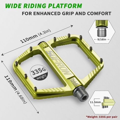 MTB Bike Pedals, Lightweight Mountain Bicycle Pedals for BMX/Road Bikes -Universal Aluminum Alloy Large Platform Pedal in Saudi Arabia