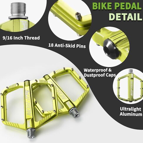 MTB Bike Pedals, Lightweight Mountain Bicycle Pedals for BMX/Road Bikes -Universal Aluminum Alloy Large Platform Pedal in Saudi Arabia