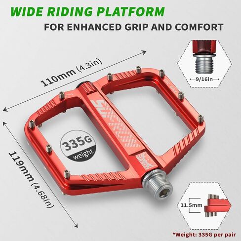 MTB Bike Pedals, Lightweight Mountain Bicycle Pedals for BMX/Road Bikes -Universal Aluminum Alloy Large Platform Pedal in Saudi Arabia