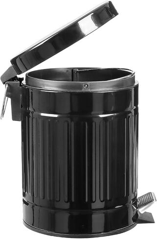5 L Round Step Pet Trash with Lid,Mini Metal Pedal Bin,Small Garbage Can Wastebasket for Home,Car or Office in Saudi Arabia