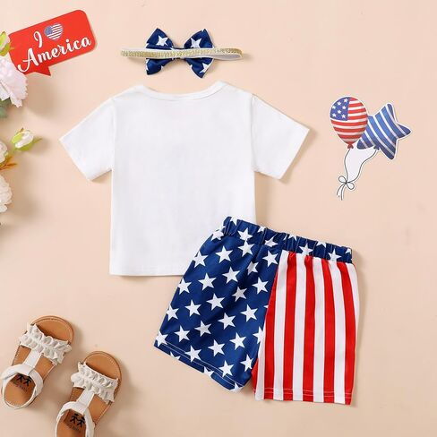 Baby Girls Short Set Daddy's Girls Letter Print Cute Summer Clothes Outfit Set with Headband 3Pcs in Saudi Arabia