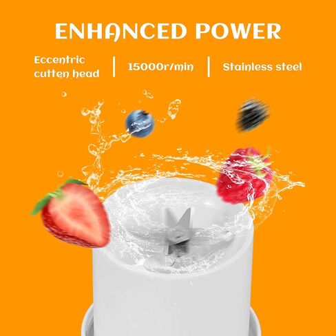 Portable Blender, One-handed Drinking Travel Bottle for Shakes and Smoothies, 8 Blade ​Portable Juicer,14 oz with Rechargeable USB personal size blenders in Saudi Arabia