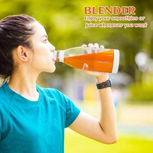 Portable Blender, One-handed Drinking Travel Bottle for Shakes and Smoothies, 8 Blade ​Portable Juicer,14 oz with Rechargeable USB personal size blenders in Saudi Arabia