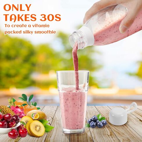 Portable Blender, One-handed Drinking Travel Bottle for Shakes and Smoothies, 8 Blade ​Portable Juicer,14 oz with Rechargeable USB personal size blenders in Saudi Arabia