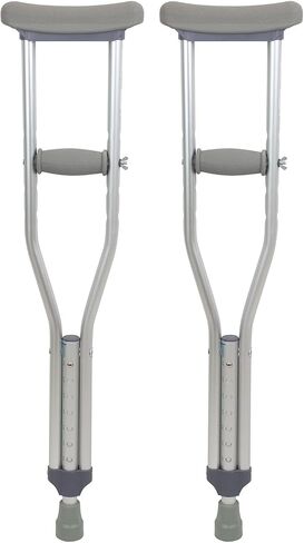 Dynarex Aluminum Crutches-Child Size, 4'0" to 4'6", Push-Button Height Adjustment, Cushioned Underarm & Comfortable Hand Grips, 350 lb. Weight Capacity, 1 Pair in Saudi Arabia