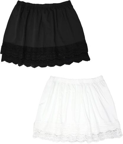 Lace Shirt Extender for Women Plus Size Underskirt Elastic Waist Half Slip Mini Skirts in Saudi Arabia