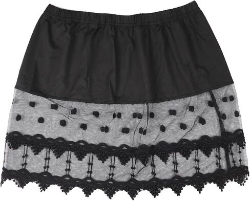 Lace Shirt Extender for Women Plus Size Underskirt Elastic Waist Half Slip Mini Skirts in Saudi Arabia