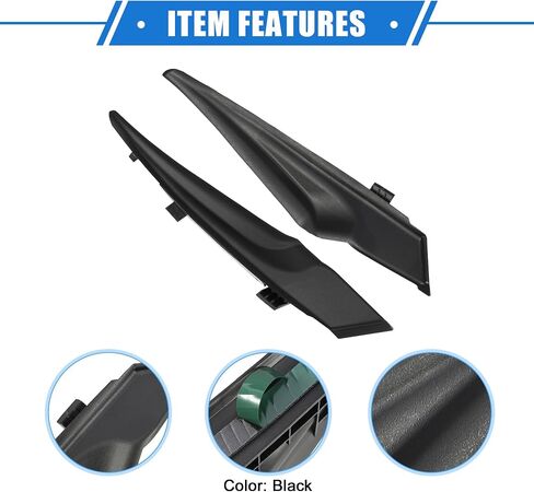 1 Pair Front Windshield Wrap Corner Trim Compatible for Toyota Corolla 2014-2019, Durable Plastic Black Left Right Windshield Wiper Cover in Saudi Arabia