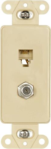 مقبس هاتف مركب من Eaton 3562V Decorator مع 4 موصلات ومحول محوري من النوع F، عاجي in Saudi Arabia