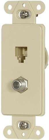 مقبس هاتف مركب من Eaton 3562V Decorator مع 4 موصلات ومحول محوري من النوع F، عاجي in Saudi Arabia