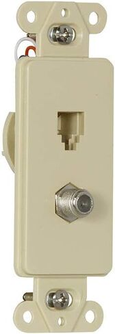 مقبس هاتف مركب من Eaton 3562V Decorator مع 4 موصلات ومحول محوري من النوع F، عاجي in Saudi Arabia
