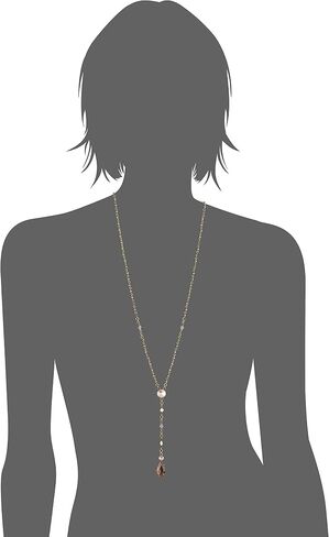 Sorrelli Delicate Y-Shaped Necklace, Antique Gold-Tone Finish, Apricot Agate in Saudi Arabia