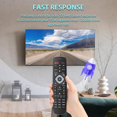 【عبوة من قطعتين】 جهاز تحكم عن بعد بديل لجهاز التحكم عن بعد للتلفزيون من Philips (الإصدار المطور حديثًا 3.0 جهاز التحكم عن بعد الذكي مناسب لجهاز PhilipsTV in Kuwait