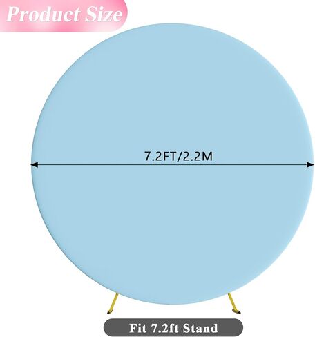 7.2FT Round Backdrop Cover Ivory Round Arch Covers Backdrop | Spandex Circle Balloon Arch Backdrop Covers Strethy Backdrop Elastic for Wedding Birthday Party Ceremony Baby Shower Decor in Saudi Arabia