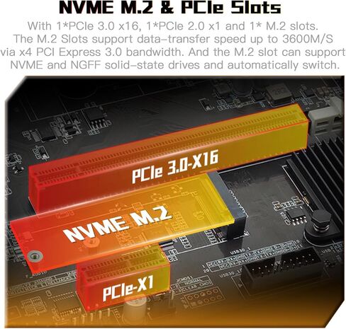 اللوحة الأم SHANGZHOAYUAN B450 AM4 اللوحة الأم للألعاب لمعالج AMD Ryzen الجيل 1-5 (DDR4 Max 64GB، NVME/NGFF M.2، PCIe 3.0، SATA 3.0، USB 3.0، Gb LAN) in Kuwait