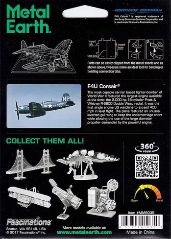 Metal Earth F4U Corsair 3D Metal Model Kit Fascinations in Saudi Arabia