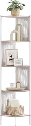 حامل رف زاوية من 5 طبقات من VASAGLE، رف كتب زاوية بوهو مع جوانب بوليراتان، حامل نباتي لغرفة المعيشة وغرفة النوم والمطبخ والدراسة، بيج بلوط ULLS588Y57 in Kuwait