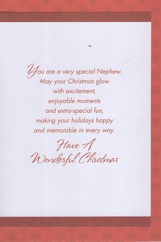 Merry Christmas Card for Nephew - You are a Very Special Nephew. May Your Christmas Glow With Excitement, Enjoyable Moments and Extra-Special Fun, Making Your Holidays Happy and Memorable in Every in Saudi Arabia