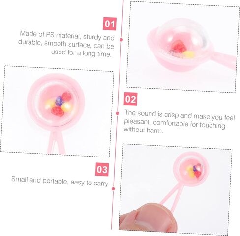 48pcs Little Bell Plastic Play Jingle Bells for Crafts Small Bells for Crafts Plastic Rattle Craft Small Bells Crystal Bell Hanging in Saudi Arabia