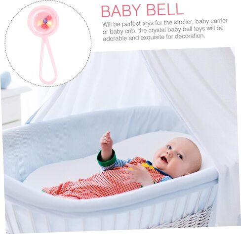 48pcs Little Bell Plastic Play Jingle Bells for Crafts Small Bells for Crafts Plastic Rattle Craft Small Bells Crystal Bell Hanging in Saudi Arabia
