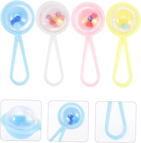 48pcs Little Bell Plastic Play Jingle Bells for Crafts Small Bells for Crafts Plastic Rattle Craft Small Bells Crystal Bell Hanging in Saudi Arabia
